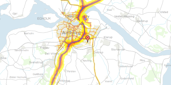 Trafikstøjkort på Tinbergens Alle 69, 9260 Gistrup