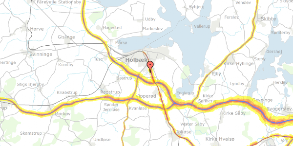 Trafikstøjkort på Solsikkevej 117, 4300 Holbæk