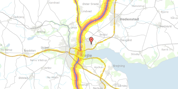 Trafikstøjkort på Skelvangen 54, 2. tv, 7120 Vejle Øst