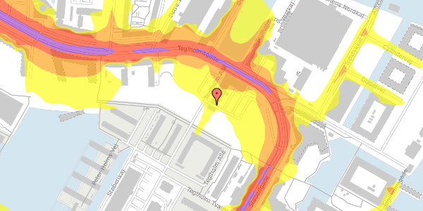 Trafikstøjkort på Teglholm Allé 3, 2450 København SV