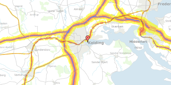 Trafikstøjkort på Sdr. Havnegade 90, 6000 Kolding