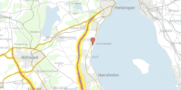 Trafikstøjkort på Daugløkke Ege 41, 3050 Humlebæk