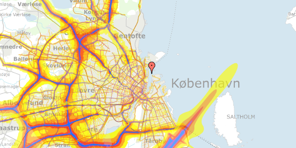 Trafikstøjkort på Langelinie Allé 29B, 2100 København Ø