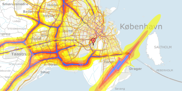 Trafikstøjkort på A.C. Meyers Vænge 9, st. , 2450 København SV