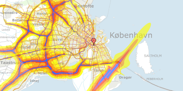 Trafikstøjkort på Weidekampsgade 8, k2. , 2300 København S