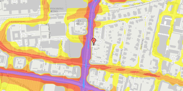 Trafikstøjkort på Falkoner Alle 18B, 2. th, 2000 Frederiksberg