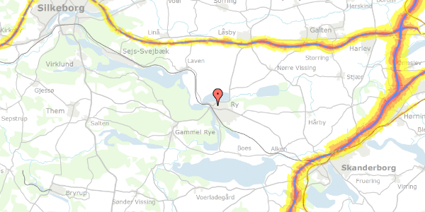 Trafikstøjkort på Randersvej 13D, 1. , 8680 Ry