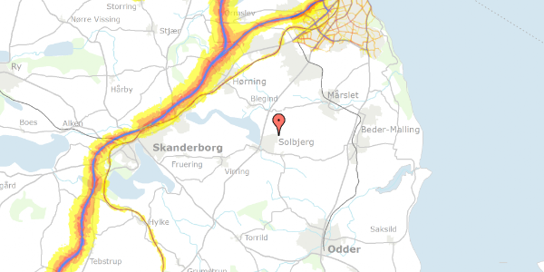 Trafikstøjkort på Hasselvangen 2, 8355 Solbjerg