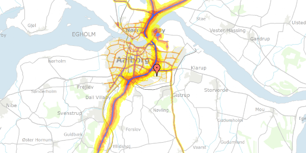 Trafikstøjkort på Marie Curies Alle 15, 9220 Aalborg Øst