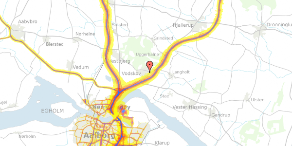 Trafikstøjkort på Valnøddevej 18, 9310 Vodskov