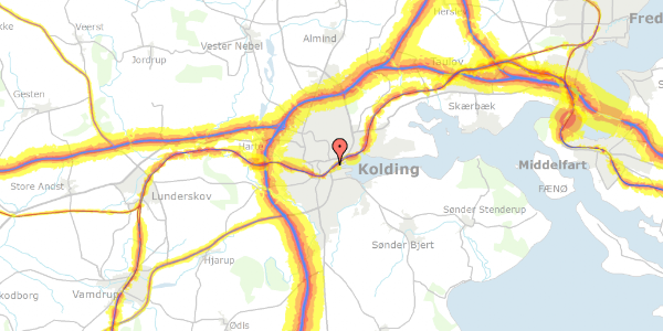 Trafikstøjkort på Ibsvej 1, 6000 Kolding