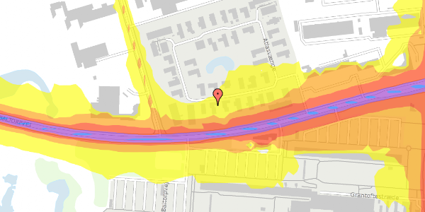 Trafikstøjkort på Atlasvænge 11, 2750 Ballerup