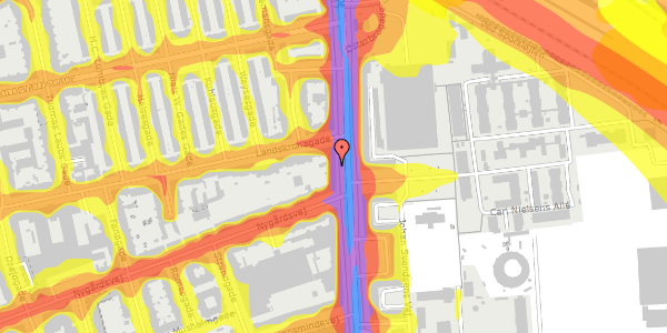 Trafikstøjkort på Østerbrogade 141, 2100 København Ø