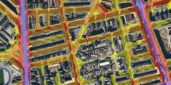 Trafikstøjkort på Viborggade 42, 2100 København Ø