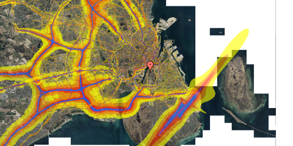 Trafikstøjkort på Islands Brygge 38C, 11. tv, 2300 København S