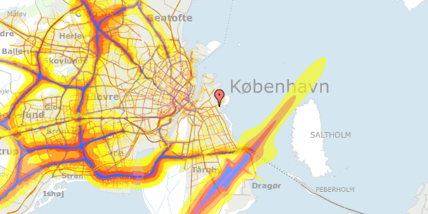 Trafikstøjkort på Prags Boulevard 92, 2300 København S