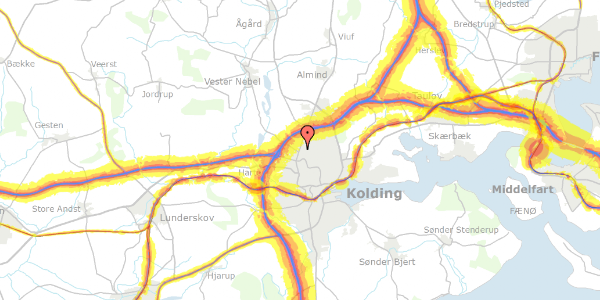 Trafikstøjkort på Egtved Alle 1, 6000 Kolding