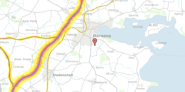 Trafikstøjkort på Kornblomsten 12, 8700 Horsens