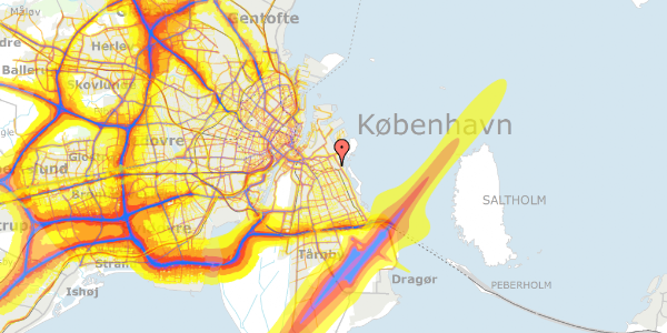 Trafikstøjkort på Lergravsvej 51A, 1. th, 2300 København S