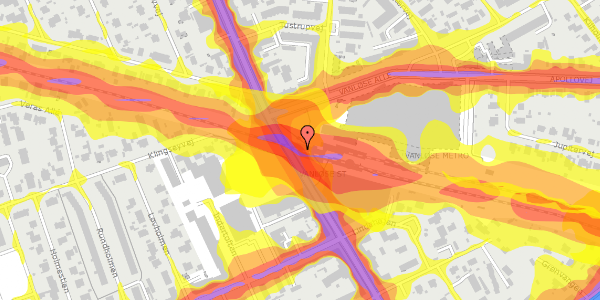 Trafikstøjkort på Jernbane Allé 46A, 2720 Vanløse