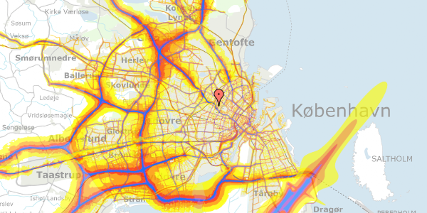 Trafikstøjkort på Nordre Fasanvej 150A, 2. th, 2000 Frederiksberg