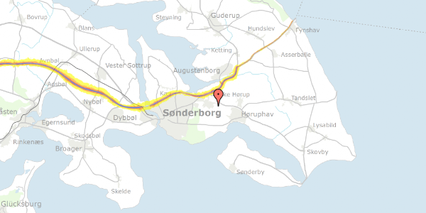 Trafikstøjkort på Storkemosevej 33, 6400 Sønderborg