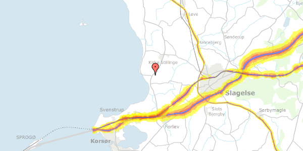 Trafikstøjkort på Kongsmarkvej 295, 4200 Slagelse