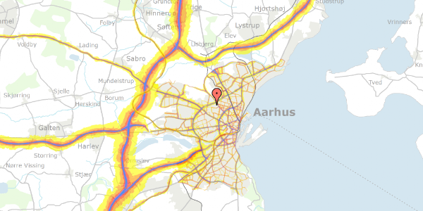 Trafikstøjkort på Haveforeningen Trillegården 7, 8210 Aarhus V