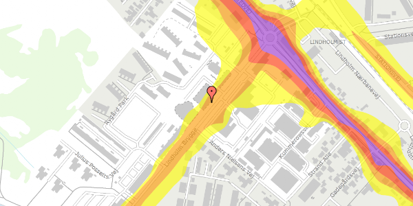 Trafikstøjkort på Lindholm Brygge 21, 4. 7, 9400 Nørresundby