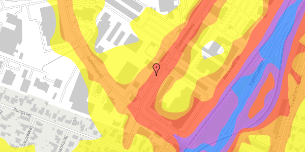 Trafikstøjkort på Fredrikstadvej 12E, 9200 Aalborg SV