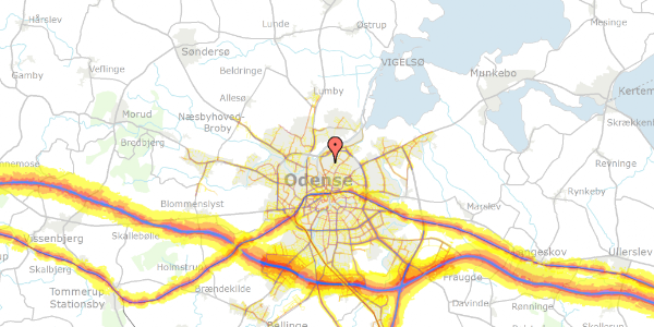 Trafikstøjkort på Mejlholmgade 41, 5000 Odense C