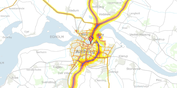 Trafikstøjkort på Østre Havnegade 50, st. tv, 9000 Aalborg