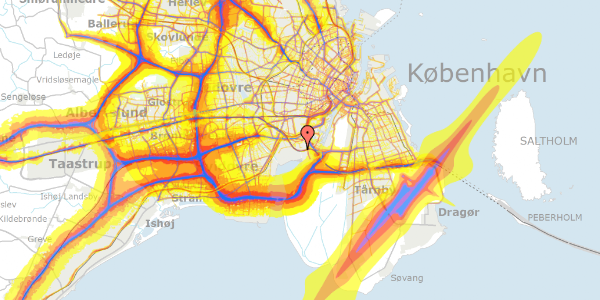 Trafikstøjkort på Thomas Koppels Allé 26C, 2450 København SV