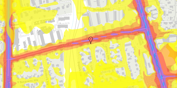 Trafikstøjkort på Tjørnelunds Allé 2, 2. , 2500 Valby