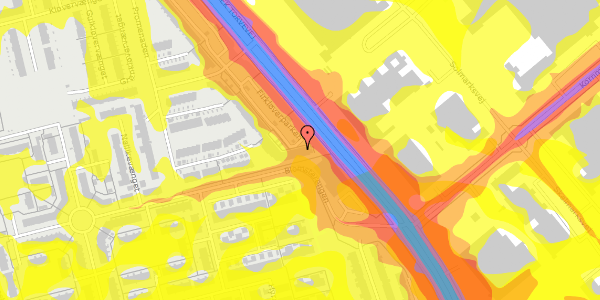 Trafikstøjkort på Firkløverparken 41, 1. th, 2625 Vallensbæk