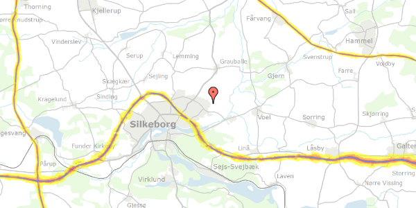 Trafikstøjkort på Varbergvej 27, 8600 Silkeborg