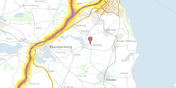 Trafikstøjkort på Solbjerg Hedevej 101, 8355 Solbjerg