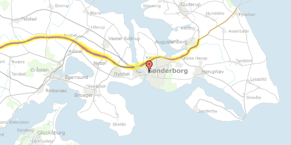 Trafikstøjkort på Nørre Havnegade 40, 2. 38, 6400 Sønderborg