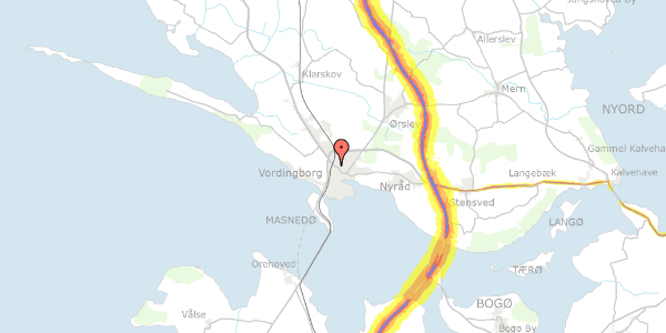 Trafikstøjkort på Marienbergvej 3A, 4760 Vordingborg