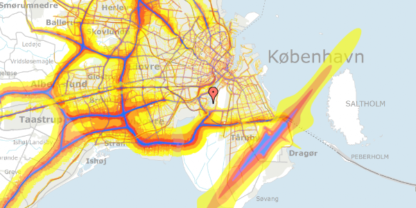 Trafikstøjkort på Teglholmens Østkaj 16, 2450 København SV