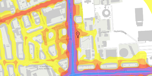 Trafikstøjkort på Sionsgade 2, 1. 3, 2100 København Ø