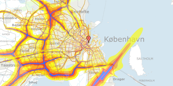 Trafikstøjkort på Østergade 24A, 1. tv, 1100 København K