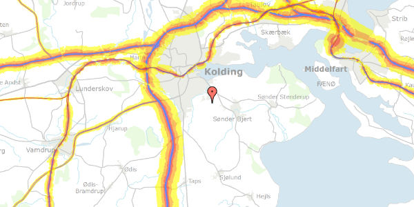 Trafikstøjkort på Thors Ager 1, 6000 Kolding