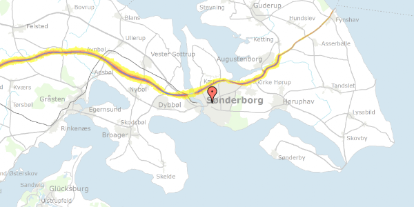 Trafikstøjkort på Helgolandsgade 1, 2. th, 6400 Sønderborg