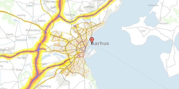 Trafikstøjkort på Mariane Thomsens Gade 6, 11. 4, 8000 Aarhus C