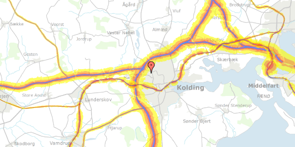 Trafikstøjkort på Bronzevej 1, 1. , 6000 Kolding