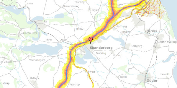 Trafikstøjkort på N F S Grundtvigs Vej 2, 3. th, 8660 Skanderborg