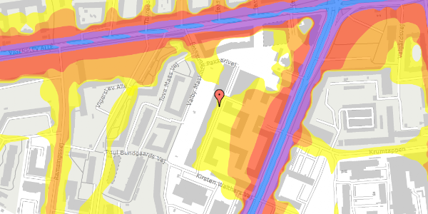 Trafikstøjkort på Montagehalsvej 11, 3. th, 2500 Valby