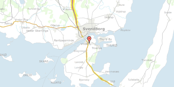 Trafikstøjkort på Sundhøjløkke 10, 5700 Svendborg