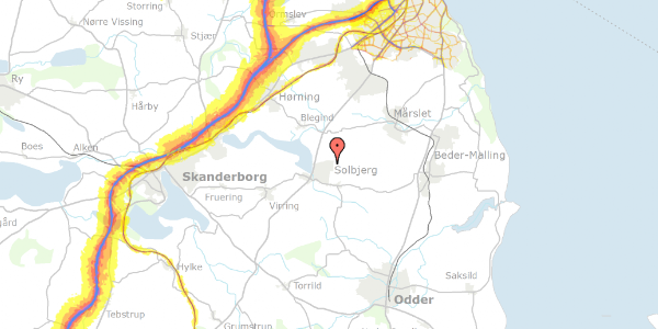 Trafikstøjkort på Hasselvangen 42, 8355 Solbjerg